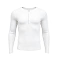 thumbnail image 4 of Daiosportswear Men's Deep V Neck Sheer T-Shirt Slim Fit See Through Muscle Tee Shirts Long Sleeve Stretch Clubwear Tops White XL, 4 of 7