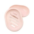 thumbnail image 3 of TiokMc 2 Pcs Draining Soap Dish – Bar Soap Holder, Soap Saver for Bathroom and Shower, Durable ABS Plastic, Pink, 3 of 7