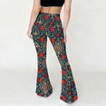 thumbnail image 5 of Cadancy Womens Flare Leggings Boho Vintage Floral Patterned High Waisted Palazzo Yoga Pants Tummy Control Cozy Soft Stretch Trendy Flared Tights, 5 of 9