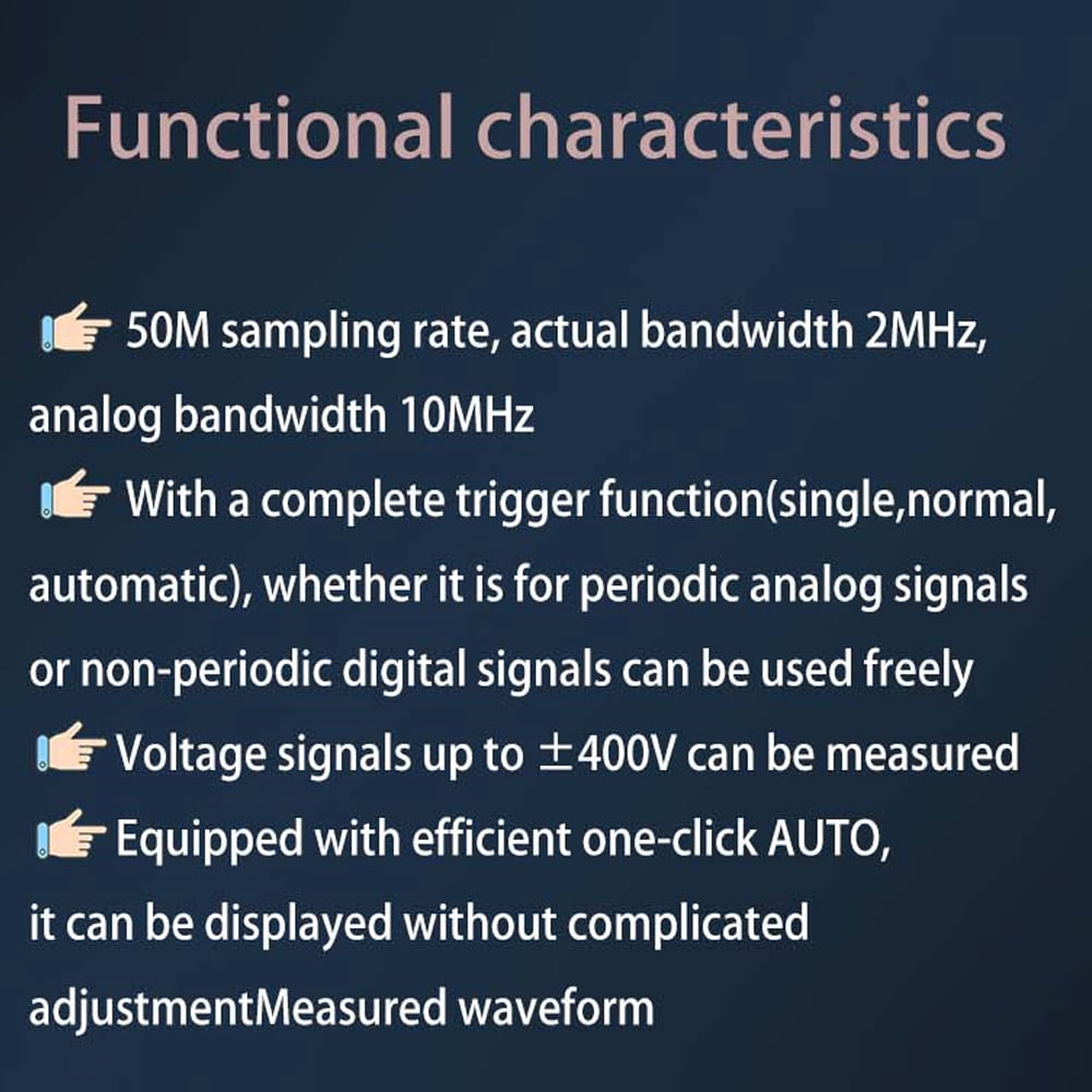 Oscilloscope,Portable Lissajous Patterns 6a 50m Rate Cousopo Dual-channel 10m Handheld Tool Lissajous Havou Dual-channel 10m 50m Dsfen