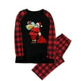 thumbnail image 2 of Penkiiy Matching Family Pajamas Sets Christmas PJ's with Letter and Plaid Printed Long Sleeve Tee and Bottom Loungewear Red XL, 2 of 9