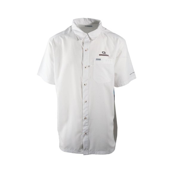 Columbia Men's White Shirt Georgia Bulldogs PFG Slack Tide Omni-Shade (107)