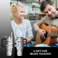 thumbnail image 5 of 40oz Music Teacher Gifts Tumbler with Handle and Straw, Musical Note Stainless Steel Insulated Cup with Lid, Travel Coffee Mug Water Bottle, Birthday Gifts for Women Men, 5 of 6