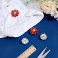 thumbnail image 4 of 4Pcs 2 Styles Rhinestone Buttons Cover Button Cover Sleeve Buttons Cover Flower Buttons Cover Detachable Shirt Button Clips for Dress Suit Tux Shirt Accessories Red, 4 of 9