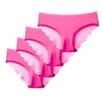thumbnail image 2 of Womens Seamless No Show Panties Breathable Moisture Wicking Mid Rise Vibrant Fun Style Underwear 4 Pack Hot Pink,Size L, 2 of 5