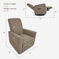 thumbnail image 4 of Evolur Harlow Deluxe Glider With Back Massager |Recliner| Rocker, Light Truffle, 4 of 13