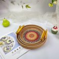 thumbnail image 3 of Hand-woven exquisite round tray for storing and displaying bread and fruits, 3 of 5