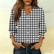 thumbnail image 2 of Camisas de Cuello de Tripulación de Manga Corta para las Mujeres, Cardigan con Cuello en V con Mangas 3/4, 2 of 7