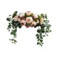 thumbnail image 2 of Decoraciones de flores de arco de boda decorativas con hojas de vegetación Swag de flores artificiales para el día de San Valentín Fondo de boda Champán rosa, 2 of 9