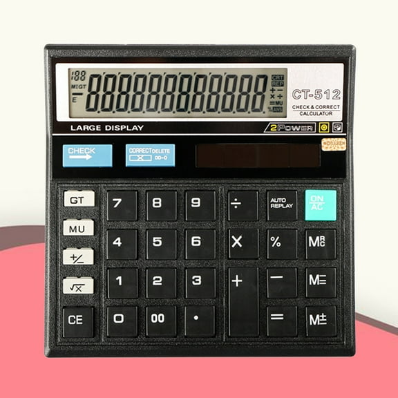 Minkissy Desktop Calculator Large Display Modern Black ABS Material Compact Design for Office and Home Use