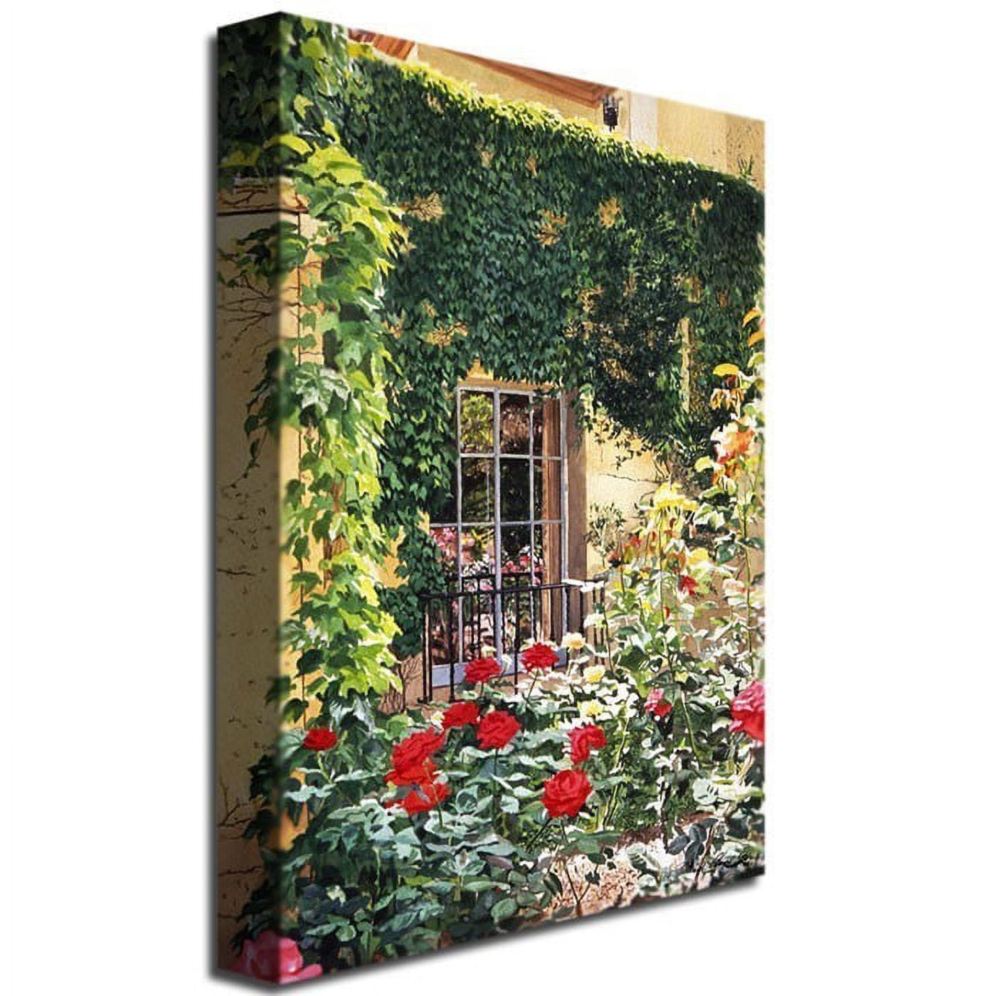 Trademark Art "Afternoon in the Rose Garden" Canvas Wall Art by David Lloyd Glover