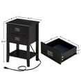 thumbnail image 5 of VECELO Set of 2 Nightstand with Charging Station, Wood Night Stand with USB Ports and Outlets, 2 Storage Drawers, End Table Side Table for Bedroom/Living Room, Black, 5 of 7