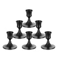 thumbnail image 1 of Set de 6 velas cónicas de metal negro con portavelas Sziqiqi, 1 of 8