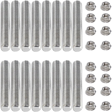 YIUIY M8*1.25 Studs Kit Exhaust Studs and Nuts Kit Compatible with Ford 4.6L 5.4L F150 F250 Studs and Nuts Stainless Steel