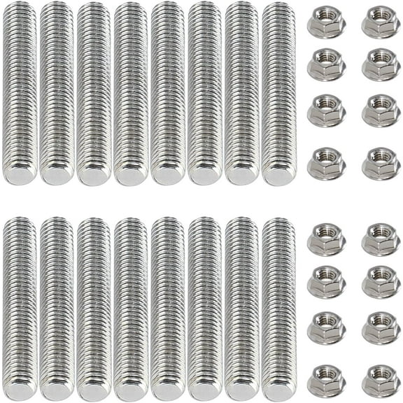 YIUIY M8*1.25 Studs Kit Exhaust Studs and Nuts Kit Compatible with Ford 4.6L 5.4L F150 F250 Studs and Nuts Stainless Steel