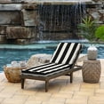 thumbnail image 3 of Arden Selections ProFoam Performance Outdoor Chaise Lounge Cushion 46 x 21, Onyx Black Cabana Stripe, 3 of 10