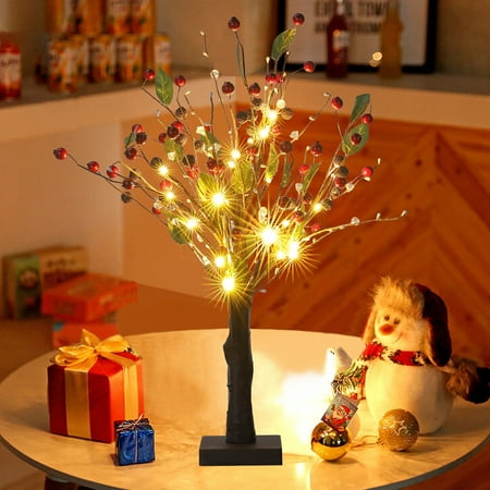 

Tree Lights Dotted With Cherries 24 Warm White LED Lights 1.5 Feet High