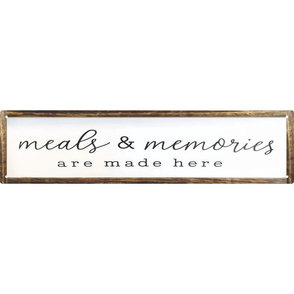 Farmhouse Kitchen Wall Decor Meals and Memories Are Made Here Sign Rustic Metal Kitchen Signs Dinning Room Wall Decor 4x16 In
