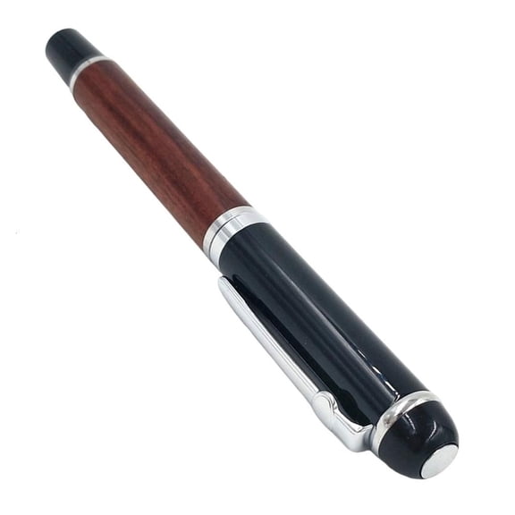 Wooden Fountain Pen with Refillable Piston Filled Inks Cartridge Calligraphy Fountain Pen with 0.5mm Tip