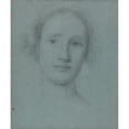 thumbnail image 2 of Allan Ramsay 15x17 Black Ornate Wood Framed Double Matted Museum Art Print Titled - Head of a Young Woman, 2 of 5