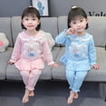 thumbnail image 4 of Pijamas de Frozen para niñas, conjunto de ropa de manga larga con dibujos animados de Anna y Elsa, ropa de dormir informal para el hogar, traje de camisón, 4 of 4