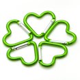 thumbnail image 4 of Pack 100 Heart Shaped Aluminum Alloy Keychain Clip Carabiner Hook Key Holder - Green color, 4 of 5