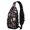 Labrador Retriever and Flowers, variant on Pug and Party Hats White Pattern Sling Backpack, Casual Day Sling Pack with Earphone Port, Multi Pocket Design Gift Ideas for Hiking Cycling Walking