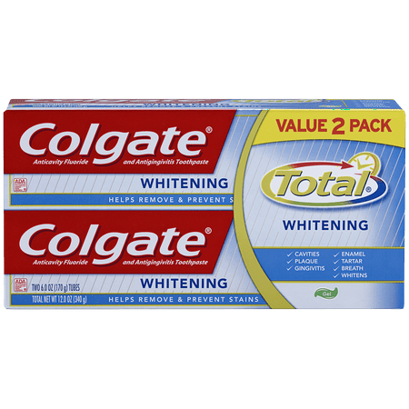 Colgate Total Whitening Gel Toothpaste Twin Pack - 12 ounce