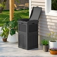 thumbnail image 2 of Patiowell 36 Gallon Hideaway Can Resin  Trash with Latch for Backyard, Deck, or Patio,Black, 2 of 9