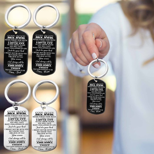 Bijoux en Acier Inoxydable pour Collier Militaire de Mon Fils Cadeau Lettrage en Acier Inoxydable, PENDANE, Acier Inoxydable, A