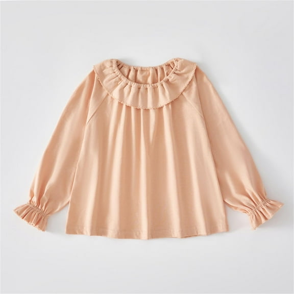 Spazoro Toddler Kids Girls Boys Sweatshirts, Long Sleeve Solid Color Fall Winter Crew Neck Tops for Childs Girls Boys Orange Size 2 T