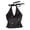Black, variant on Women Tops Halter Neck Beaded Faux Pearls Camisole Soft Stretchy Loose Fit Solid Color Knitting Tops Work Party Wear