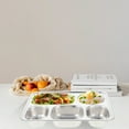 thumbnail image 2 of 1 Ensemble de Nourriture 5 Compartiments Assiette Divisée avec Couvercle Cantine Scolaire Support Alimentaire en Acier Inoxydable, 2 of 8