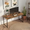 thumbnail image 2 of CONCETTA 55in Computer Office Desk, Writing Table for Small Spaces, Modern Style Home Office Desk, Rust Brown, 2 of 8