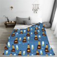 thumbnail image 6 of Throw Blanket for Couch Sofa and Bed, Bottle And Glass Super Soft Plush Throw Blanket, Fuzzy Cuteness Comfy Warm Washable Flannel Blanket & Throws for All Season 80"x60", 6 of 7