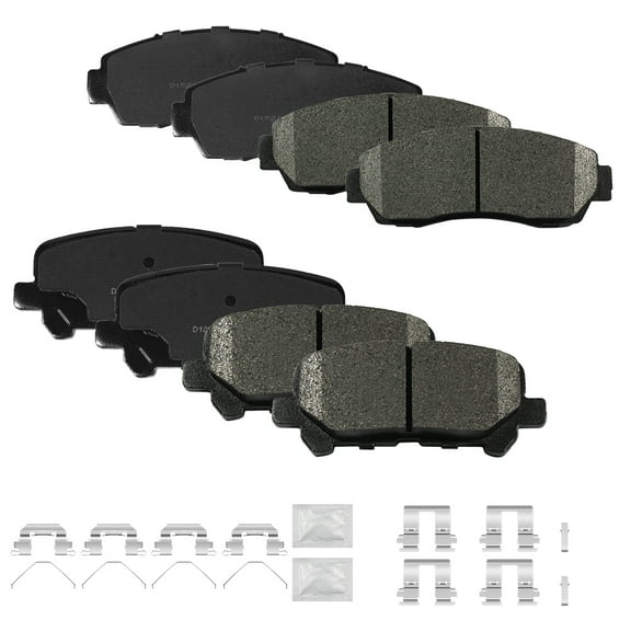 ACB ZONE Front & Rear Disc Ceramic Brake Pads Set w/Hardware Fit for 2011 2012 2013 2014 2015 2016 2017 Honda Odyssey