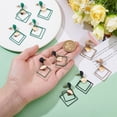 thumbnail image 3 of 1set 4 Pairs 4 Colors Alloy Dangle Stud Earrings Rhombus Golden Mixed Color 49x34mm 1pair/color, 3 of 5