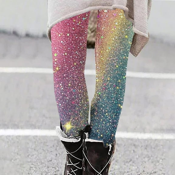 Hueook Leggings for Women Leggings Women's Fashion Print Leggings Yoga Pants Casual Pants Leggings Multicolor 2X