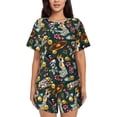 thumbnail image 1 of Fotbe Vintage Casino Chips Conjunto de Pijama Estampado para Mujer, 2 Piezas, Ropa de Dormir con Camiseta de Manga Corta y Shorts Suaves-3X-Large, 1 of 6