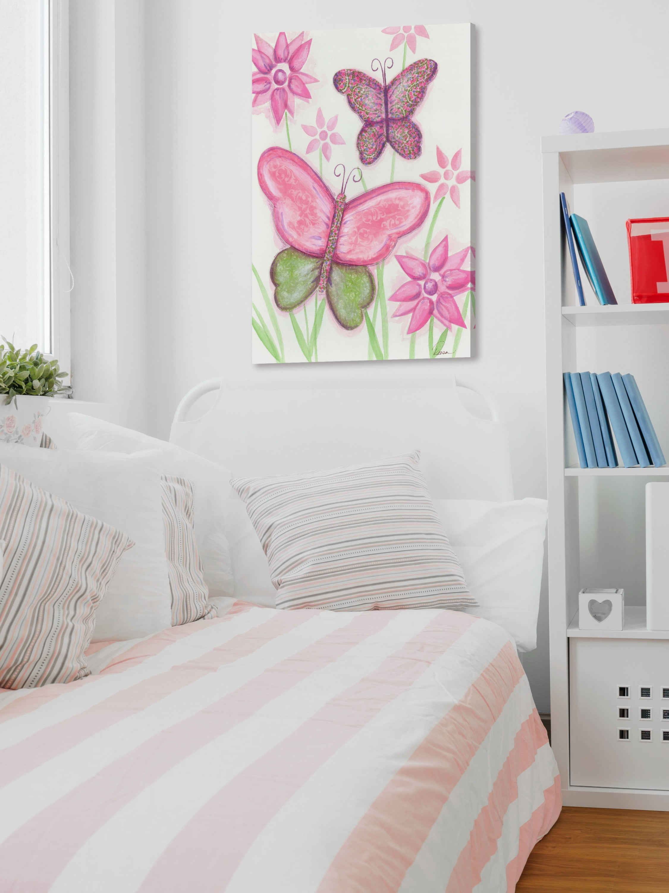 "2 Butterflies" Painting Print on Wrapped Canvas