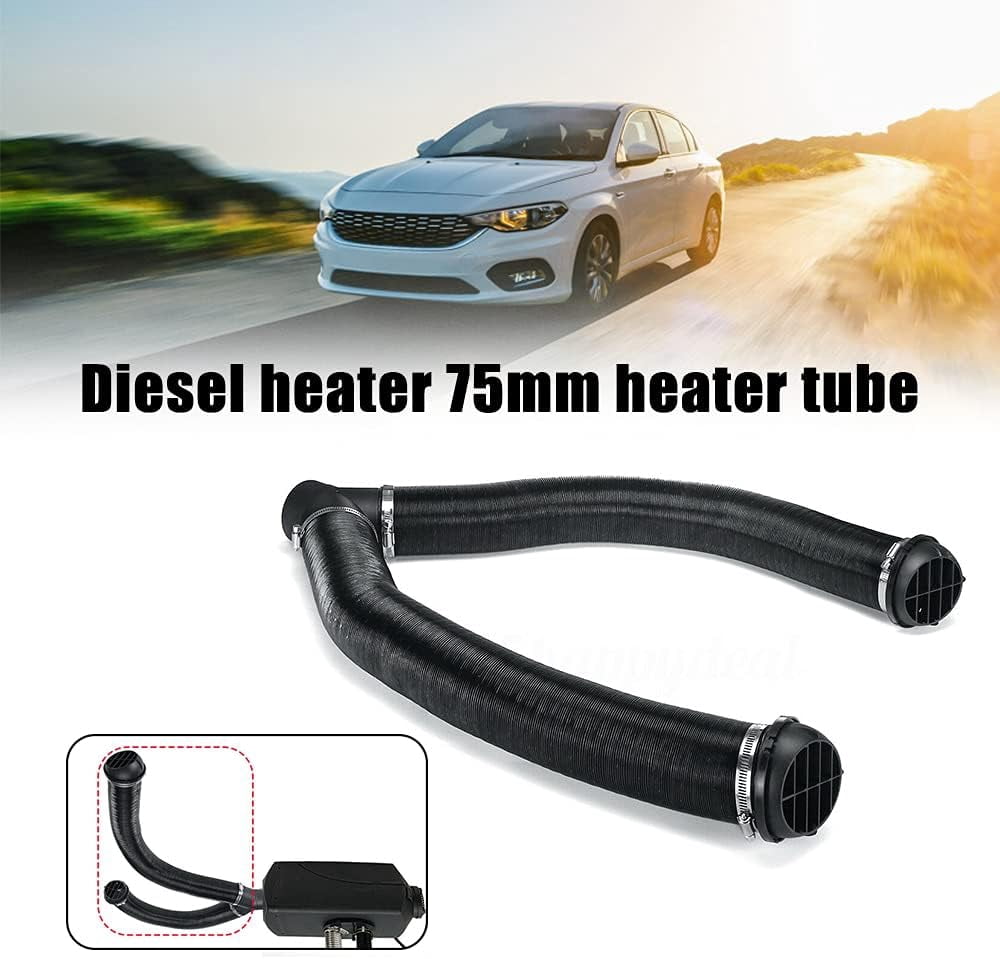 Diesel Parking Heater Set, 75mm Warm Heater Duct Pipe, Air Outlet, Y-type Elbow & Clamps