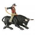 thumbnail image 3 of Bull Riding Figurine Educational for DIY Projects Micro Scenery Fairy Garden black cow attack, 3 of 8