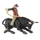 thumbnail image 3 of Modelo de granja de simulación, figura de montar ganado en miniatura, vaquero pintado a mano con ataque de vaca negra, 3 of 9
