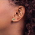 thumbnail image 3 of Sterling Silver Rhodium-Plated Peridot And Cz Post Earrings (8 X 8) Made In China qe12613pe, 3 of 5