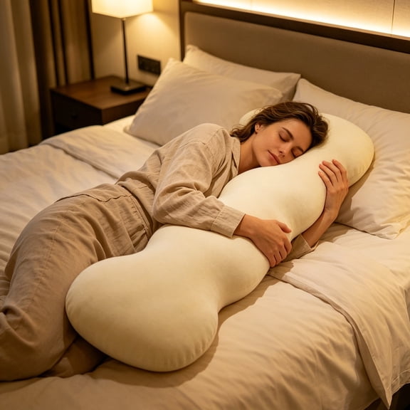 Summer Coolings Ice Silk Long Body Pillow 39.37in for Side Sleepers Leg Pillow Soft Ergonomic Bolster Cushion for Adults Bed Support Sleeping Pillow, Throw Pillows for Couch Bed Travel, Office