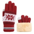 thumbnail image 2 of Baqcunre Clearance! Warm Gloves, Winter Snowflake Gloves Women's Knitted Plus Velvet Thickened Autumn And Winter Warm Pattern Gloves (Adult Gloves), Knitted Gloves, Heating Gloves, 2 of 4