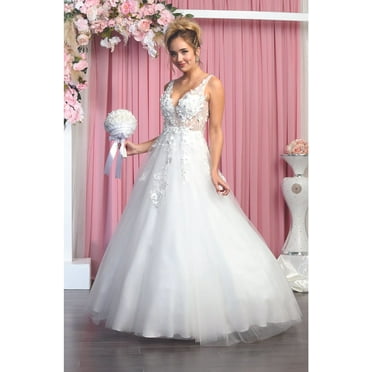 Ivory Wedding Dress with Train - Walmart.com