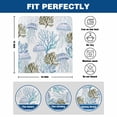 thumbnail image 6 of Summer Ocean Coral Jellyfish Chair Covers Set of 6 Nautical Coastal Watercolor Blue Sea Chair Back Covers Stretch Removable Washable Slipcovers Protector for Dining Room Kitchen Party Decor, 6 of 9