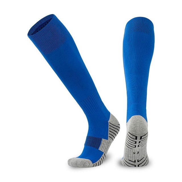 Calcetines deportivos de fútbol de tubo largo para exteriores, calcetines deportivos antideslizantes hasta la rodilla, calcetines deportivos para correr con fondo de toalla que absorben el