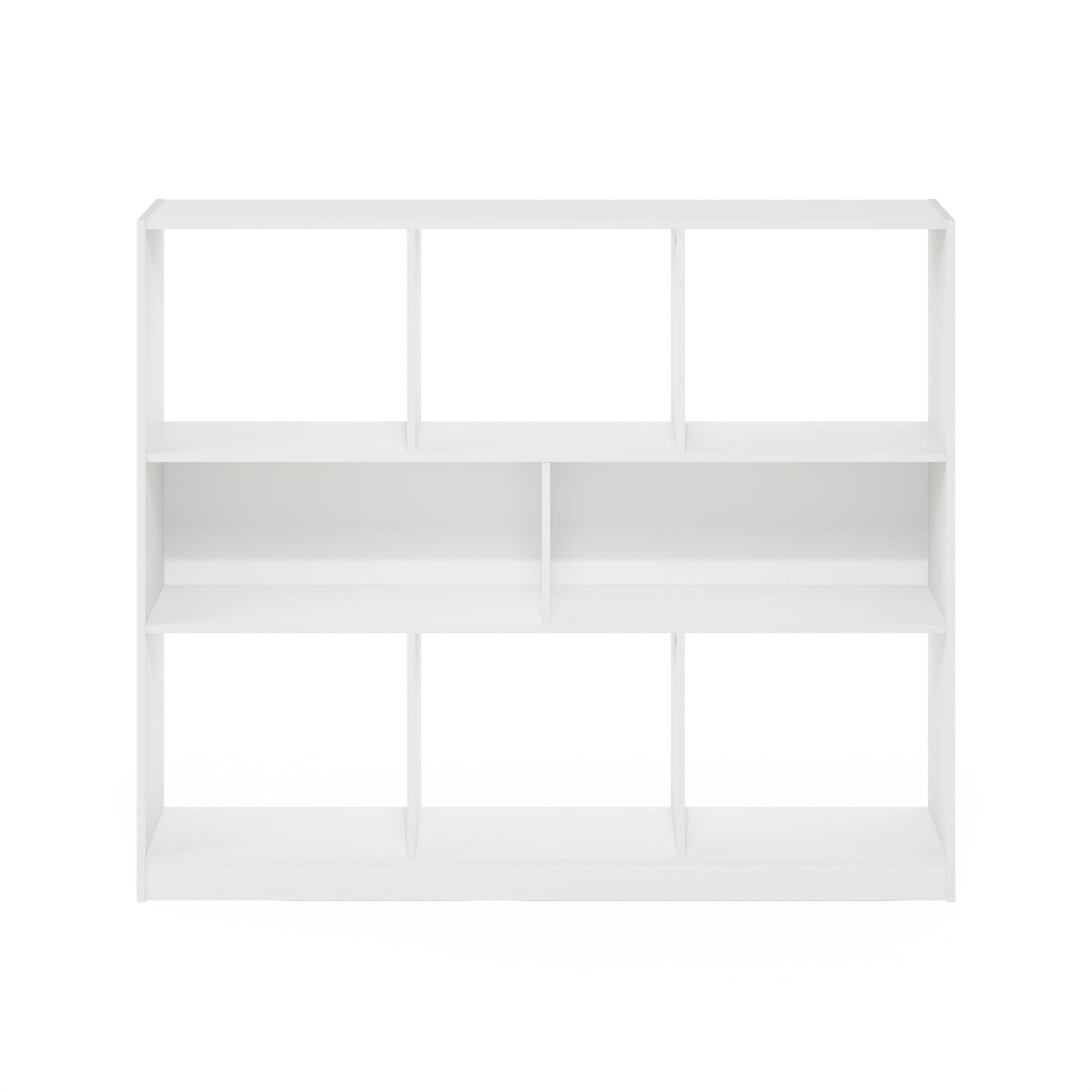 Furinno Daly 8-Cube Horizontal 3 Tier Bookcase, Bookshelf, Storage Organizer, 47 Width, White